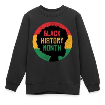 Mois de l'histoire des Noirs - Sweat Premium enfant bio - noir - Devant - AI Model Kid Female (0cm)