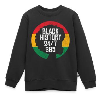 Schwarze Geschichte 247 365 - Kinder Premium Organic Sweatshirt - Schwarz - Vorne - AI Model Kid Female (0cm)