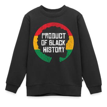Produkt der Schwarzen Geschichte - Kinder Premium Organic Sweatshirt - Schwarz - Vorne - AI Model Kid Female (0cm)