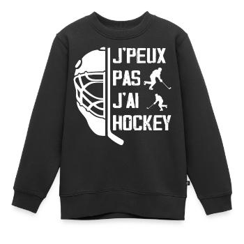 Ich kann keine Hockey-Geschenkidee haben - Kinder Premium Organic Sweatshirt - Schwarz - Vorne - AI Model Kid Female (0cm)