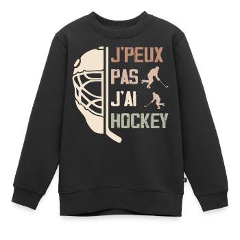 Ich kann keine Hockey-Geschenkidee haben - Kinder Premium Organic Sweatshirt - Schwarz - Vorne - AI Model Kid Female (0cm)