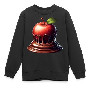 Schokoladen-Apfel-Fusion Schmelzendes Design - Kinder Premium Organic Sweatshirt - Schwarz - Vorne - AI Model Kid Female (0cm)