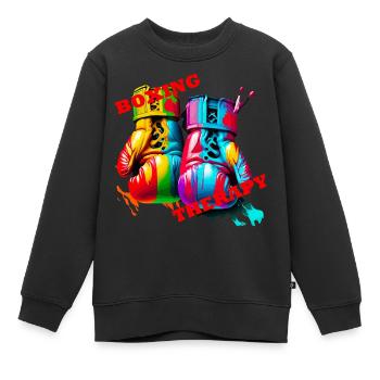 Box-Therapie - Kinder Premium Organic Sweatshirt - Schwarz - Vorne - AI Model Kid Female (0cm)
