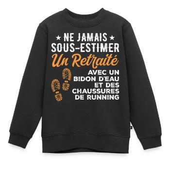 Humor-Lauf-Retreat - Kinder Premium Organic Sweatshirt - Schwarz - Vorne - AI Model Kid Female (0cm)