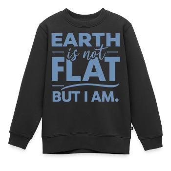 Satire Flache Erde Ironische Witze - Kinder Premium Organic Sweatshirt - Schwarz - Vorne - AI Model Kid Female (0cm)