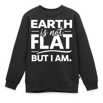 Satire Terre plate Blagues ironiques - Sweat Premium enfant bio - noir - Devant - AI Model Kid Female (0cm)