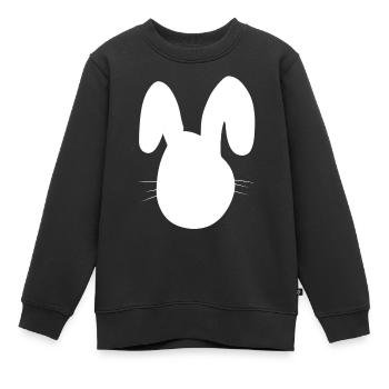 Hase Tier Symbol Tiere - Kinder Premium Organic Sweatshirt - Schwarz - Vorne - AI Model Kid Female (0cm)