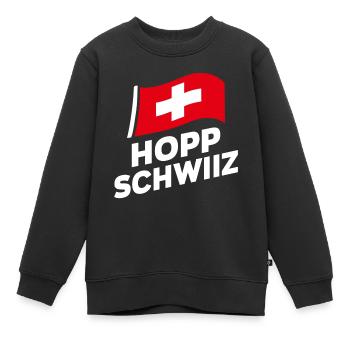 Schweiz Fahne Schweizer Flagge Trikot Fanartikel - Kinder Premium Organic Sweatshirt - Schwarz - Vorne - AI Model Kid Female (0cm)