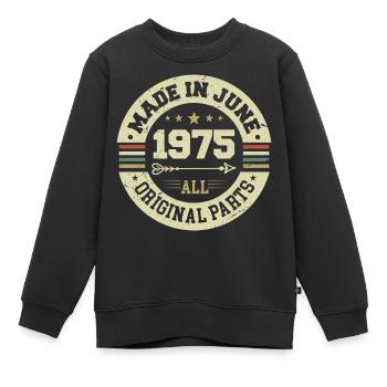 Juin 1975 Cadeau d’anniversaire juin 1975 Juin 1975 - Sweat Premium enfant bio - noir - Devant - AI Model Kid Female (0cm)