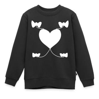 Coeur Arc Motif Formes Formes - Sweat Premium enfant bio - noir - Devant - AI Model Kid Female (0cm)