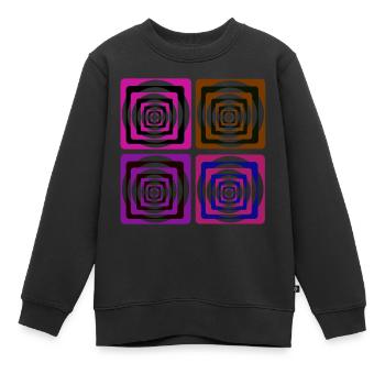 Geometrische Kunst - Kinder Premium Organic Sweatshirt - Schwarz - Vorne - AI Model Kid Female (0cm)