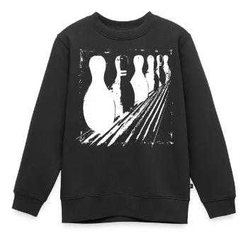 Bowling Pins - Kinder Premium Organic Sweatshirt - Schwarz - Vorne - AI Model Kid Female (0cm)