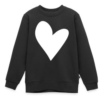 herz symbol form liebe - Kinder Premium Organic Sweatshirt - Schwarz - Vorne - AI Model Kid Female (0cm)