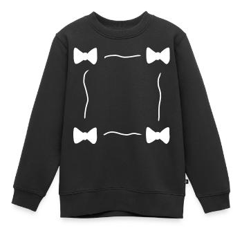 vier schleifen schleife symbol rahmen - Kinder Premium Organic Sweatshirt - Schwarz - Vorne - AI Model Kid Female (0cm)