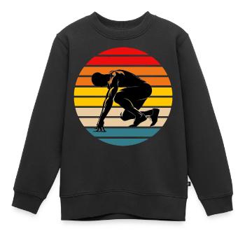 Sprinter Athlete - Kinder Premium Organic Sweatshirt - Schwarz - Vorne - AI Model Kid Female (0cm)