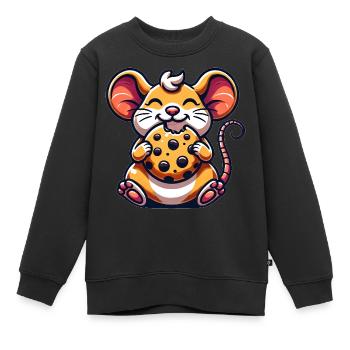 Süße Maus Keks Nachtisch Cartoon - Kinder Premium Organic Sweatshirt - Schwarz - Vorne - AI Model Kid Female (0cm)