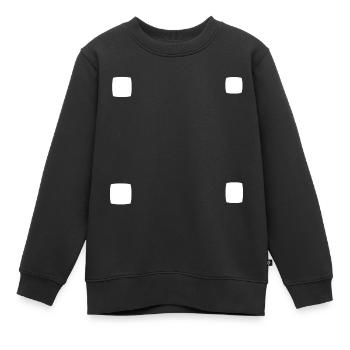 Carré Forme Carrée Icône Quatre - Sweat Premium enfant bio - noir - Devant - AI Model Kid Female (0cm)