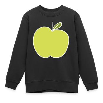 Pomme Aliment Symbole Forme Vert - Sweat Premium enfant bio - noir - Devant - AI Model Kid Female (0cm)