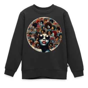 Inspiration im Afro-Stil, urbane Vielfalt - Kinder Premium Organic Sweatshirt - Schwarz - Vorne - AI Model Kid Female (0cm)
