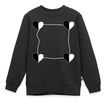 vier herzen rahmen - Kinder Premium Organic Sweatshirt - Schwarz - Vorne - AI Model Kid Female (0cm)