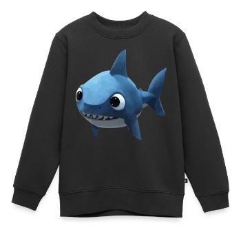 Blauer Babyhai - Süß und Stylisch - Kinder Premium Organic Sweatshirt - Schwarz - Vorne - AI Model Kid Female (0cm)