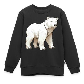Ours polaire Animal Ours polaire - Sweat Premium enfant bio - noir - Devant - AI Model Kid Female (0cm)