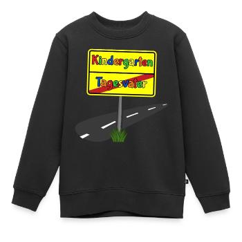 Ortsschild Kindergarten Tagesvater Tageskinder - Kinder Premium Organic Sweatshirt - Schwarz - Vorne - AI Model Kid Female (0cm)