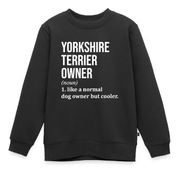 Yorkshire Terrier Yorkshire Terrier - Kinder Premium Organic Sweatshirt - Schwarz - Vorne - AI Model Kid Female (0cm)