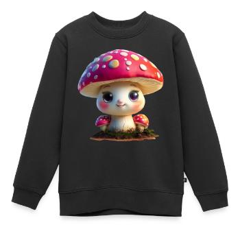 süßer Fliegenpilz - Kinder Premium Organic Sweatshirt - Schwarz - Vorne - AI Model Kid Female (0cm)