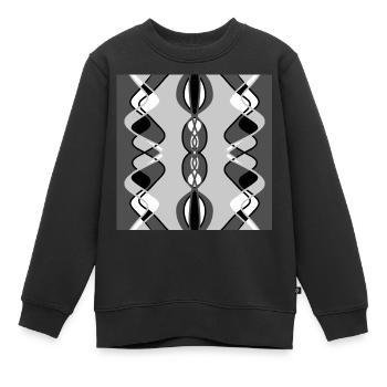 Design symétrique gris et noir - Sweat Premium enfant bio - noir - Devant - AI Model Kid Female (0cm)