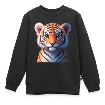 Bébé tigre du Bengale - Sweat Premium enfant bio - noir - Devant - AI Model Kid Female (0cm)