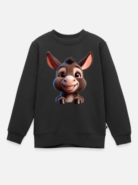 Baby Donkey Esel Mule - Kinder Premium Organic Sweatshirt - Schwarz