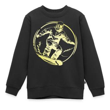 Snowboard Homme - Sweat Premium enfant bio - noir - Devant - AI Model Kid Female (0cm)