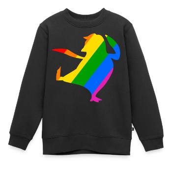 Regenbogen Pinguin macht Karate - Kinder Premium Organic Sweatshirt - Schwarz - Vorne - AI Model Kid Female (0cm)