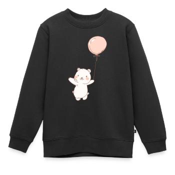 Teddybär, süßer Teddybär Ballon - Kinder Premium Organic Sweatshirt - Schwarz - Vorne - AI Model Kid Female (0cm)