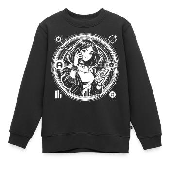 Génération Alpha – L’avenir commence maintenant - Sweat Premium enfant bio - noir - Devant - AI Model Kid Female (0cm)