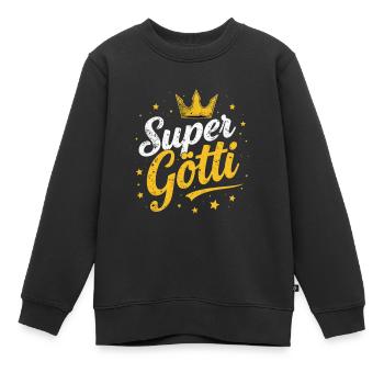 Firmgötti Taufgötti Göti Fragen Super Götti - Kinder Premium Organic Sweatshirt - Schwarz - Vorne - AI Model Kid Female (0cm)