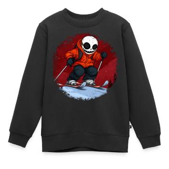 Crâne de skieurs - Sweat Premium enfant bio - noir - Devant - AI Model Kid Female (0cm)