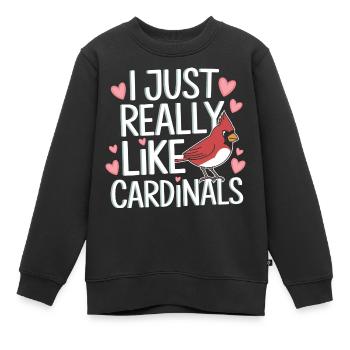 Cardinal Rouge Cardinal Vogel Rouge Cardinal - Sweat Premium enfant bio - noir - Devant - AI Model Kid Female (0cm)