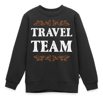 Travel Team - Kinder Premium Organic Sweatshirt - Schwarz - Vorne - AI Model Kid Female (0cm)