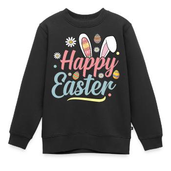 Joyeuses Pâques - Sweat Premium enfant bio - noir - Devant - AI Model Kid Female (0cm)