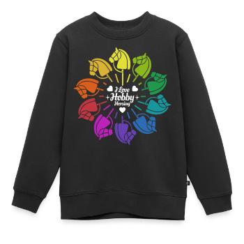 J’aime Hobby Horsing - Coeur - Hobby - Sweat Premium enfant bio - noir - Devant - AI Model Kid Female (0cm)