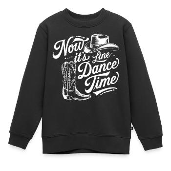 Line Dance Time Zeit zum Tanzen Linedance - Kinder Premium Organic Sweatshirt - Schwarz - Vorne - AI Model Kid Female (0cm)