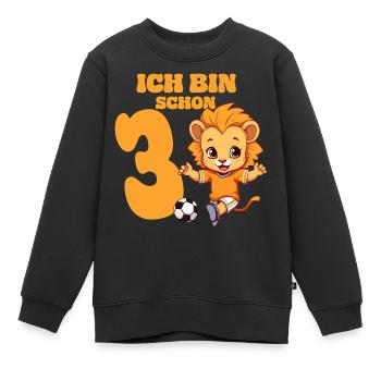 Löwe Fußball 3. Geburtstag Jungen 3 Jahre Horoskop - Kinder Premium Organic Sweatshirt - Schwarz - Vorne - AI Model Kid Female (0cm)