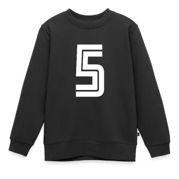 Trikotnummer 6 – Geschenk zum 6. Jubiläum - Kinder Premium Organic Sweatshirt - Schwarz - Vorne - AI Model Kid Female (0cm)