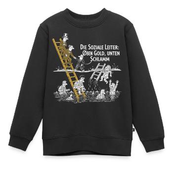 Die Soziale Leiter - Kinder Premium Organic Sweatshirt - Schwarz - Vorne - AI Model Kid Female (0cm)