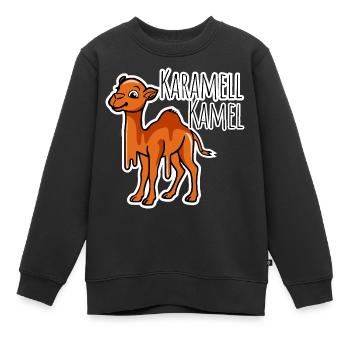 Kamel aus Karamell - lecker und lustiger Witz - Kinder Premium Organic Sweatshirt - Schwarz - Vorne - AI Model Kid Female (0cm)