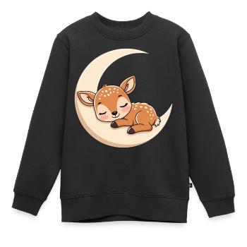 Mondruh Rehkitz Schlafen - Kinder Premium Organic Sweatshirt - Schwarz - Vorne - AI Model Kid Female (0cm)