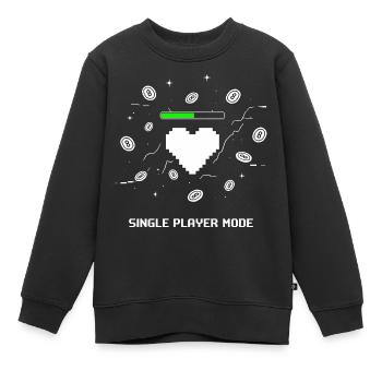 Cœur de joueur en mode solo - Sweat Premium enfant bio - noir - Devant - AI Model Kid Female (0cm)