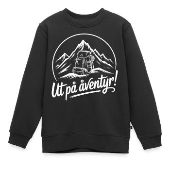 Randonnée d’aventure en sac à dos - Sweat Premium enfant bio - noir - Devant - AI Model Kid Female (0cm)